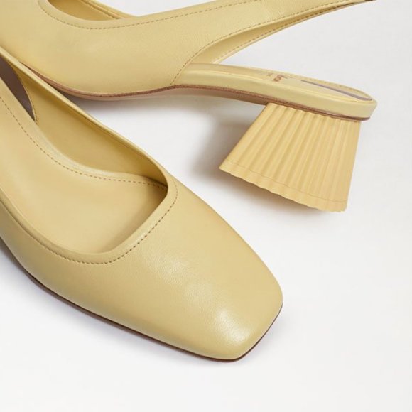 Sam Edelman Toren - Canary Yellow Leather Slingback Scalloped Heel Sam Edelman - Picture 3 of 7